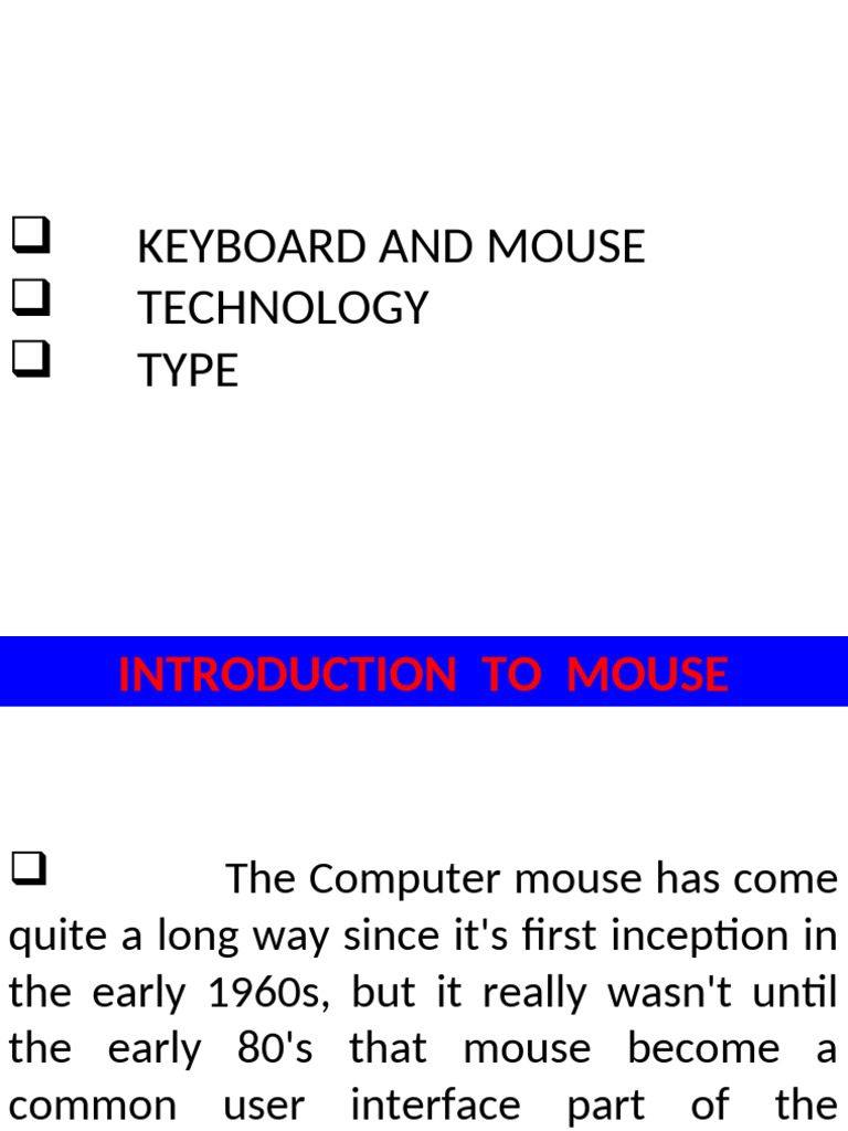 Keyboard and Mouse | PDF | Computer Keyboard | Human–Computer Interaction
