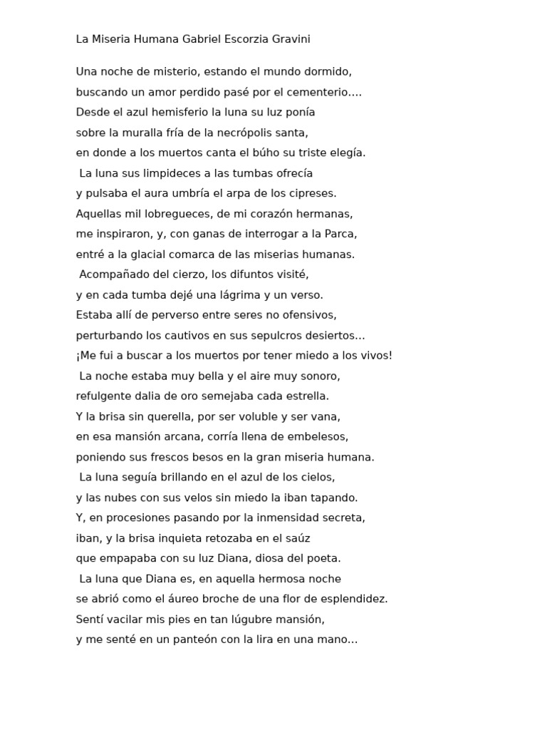 La Miseria Humana | PDF
