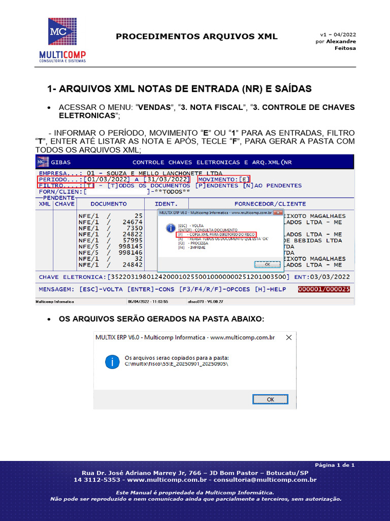 Procedimentos para Envio de Arquivos XML - V2 | PDF