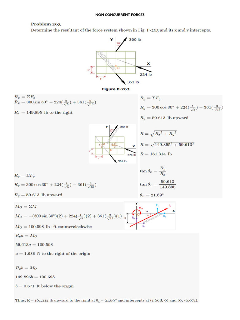 Non Concurrent Forces | PDF