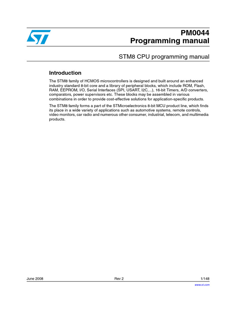 Stm8 Cpu Program | PDF | Computer Science | Digital Electronics