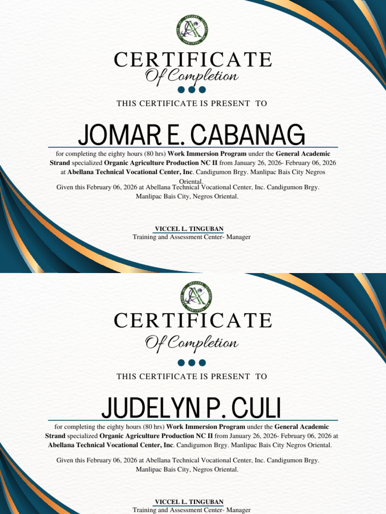 Certificates of Completion | PDF