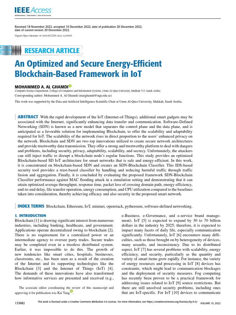 An Optimized and Secure Energy-Efficient Blockchain | PDF