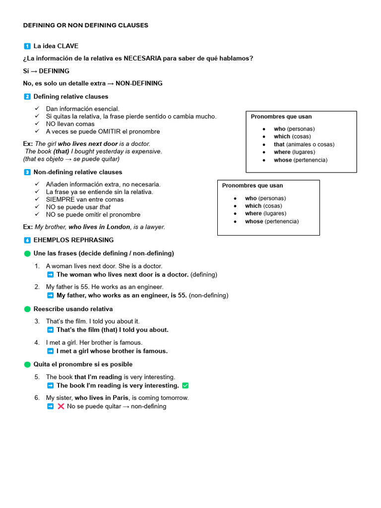 Defining or Nono Defining | PDF | Grammar | Linguistics