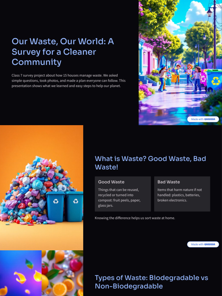 Our Waste Our World A Survey For A Cleaner Community | PDF | Recycling ...