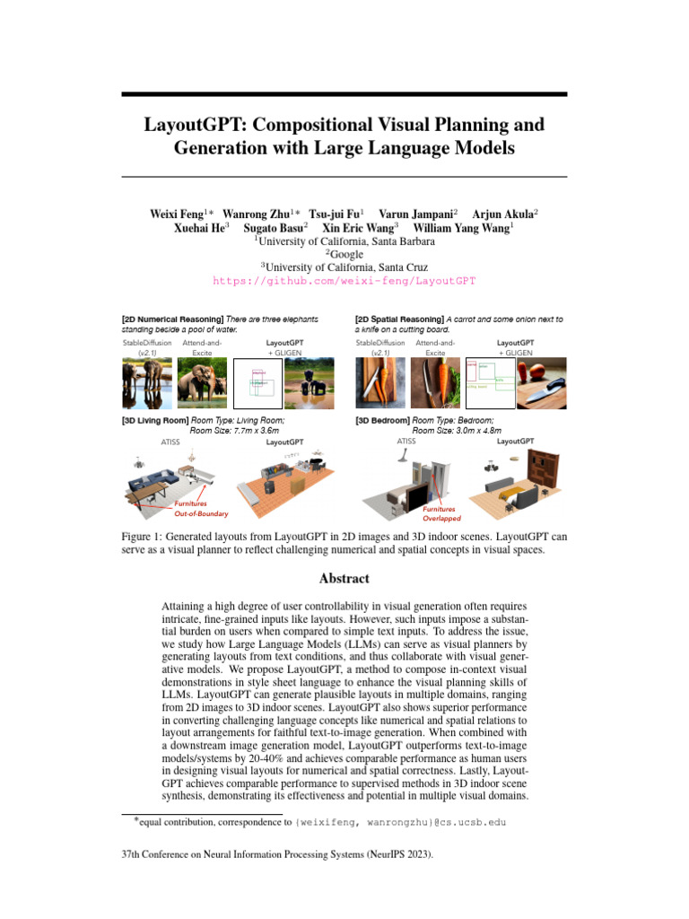 LayoutGPT Compositional Visual Planning and Generation With Large ...