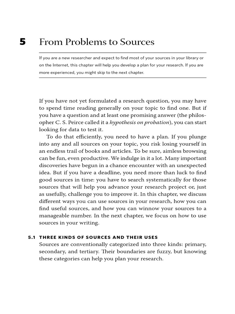 Booth, Wayne Et Al. - Ch. 5 From Problems To Sources | PDF | Libraries ...
