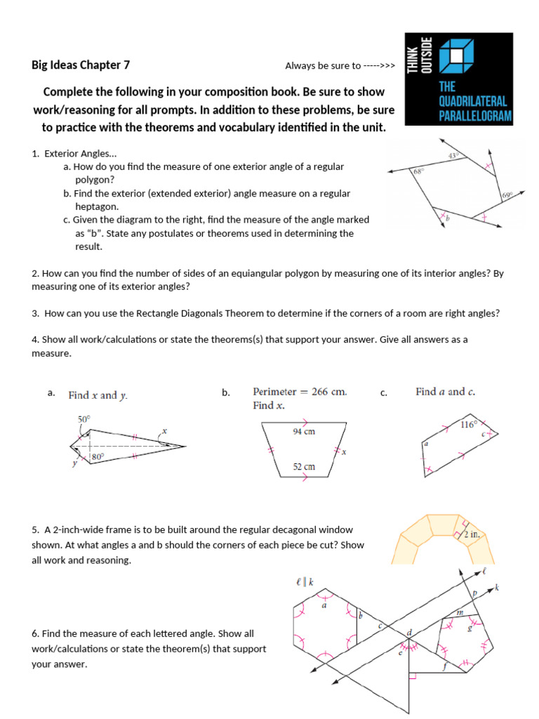 Ch. 7 Review Packet | PDF | Classical Geometry | Elementary Geometry
