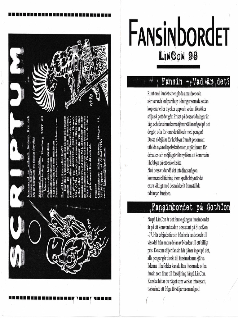 Fansinbordet - Lincon 98 | PDF