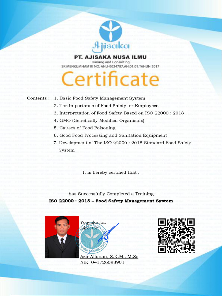 ISO 22000 - 2018 Food Safety Management System | PDF
