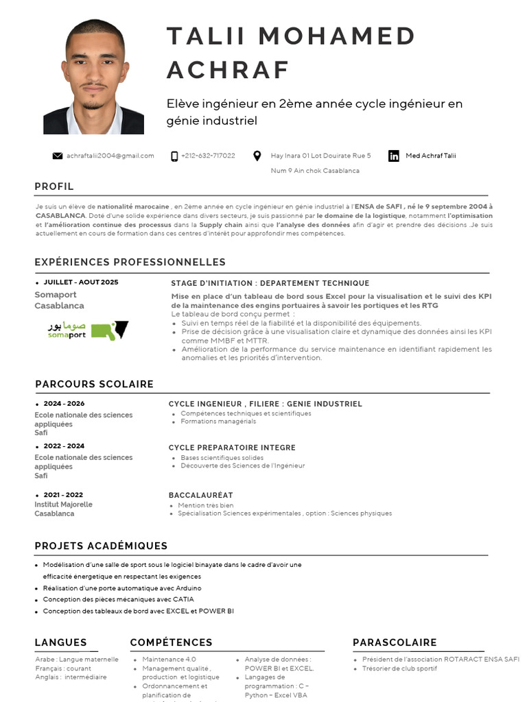 CV Professionnel Ressources Humaines Marron Et Blanc | PDF | Ingénieur ...