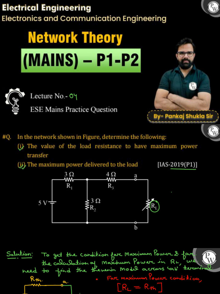 (Network Theory) Network Theory 04 Class Notes | PDF
