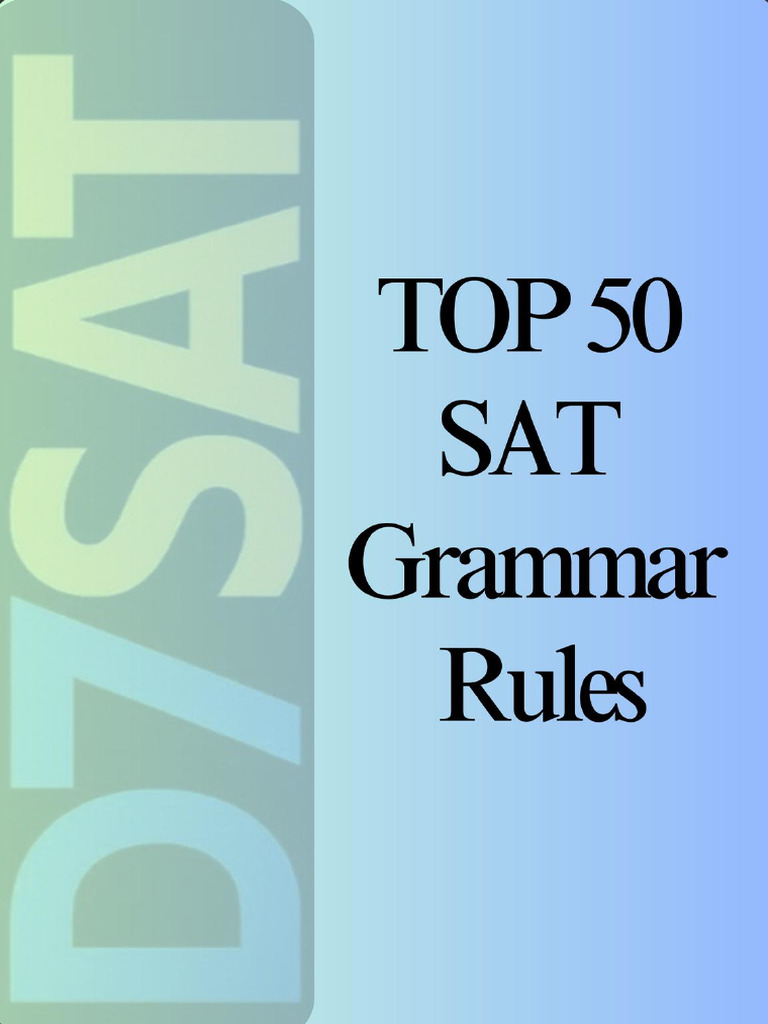 Top 50 SAT Grammar Rules | PDF