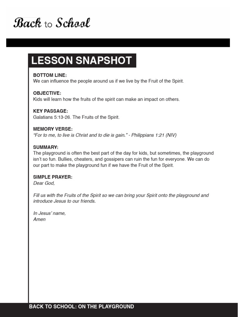 Lesson4 - Print All Sheets | PDF | Fruit Of The Holy Spirit