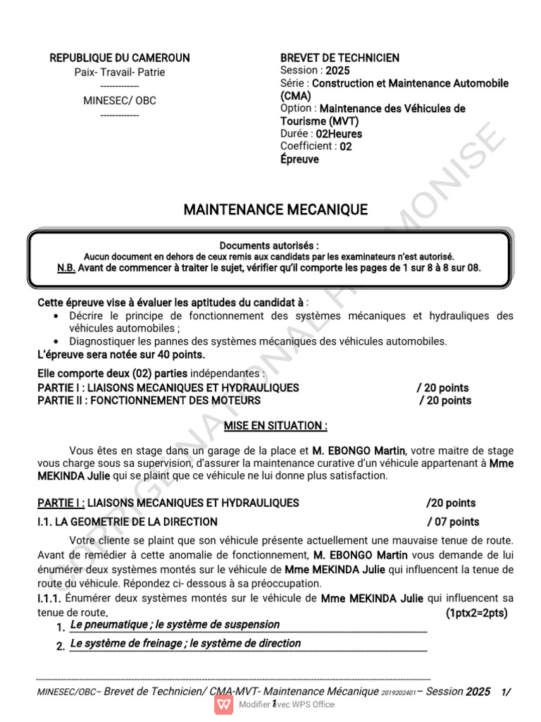 Maint Méca BT Cma - MVT 2019 - 202401 Par Monkeu Zeph Modif Epangue Bat ...