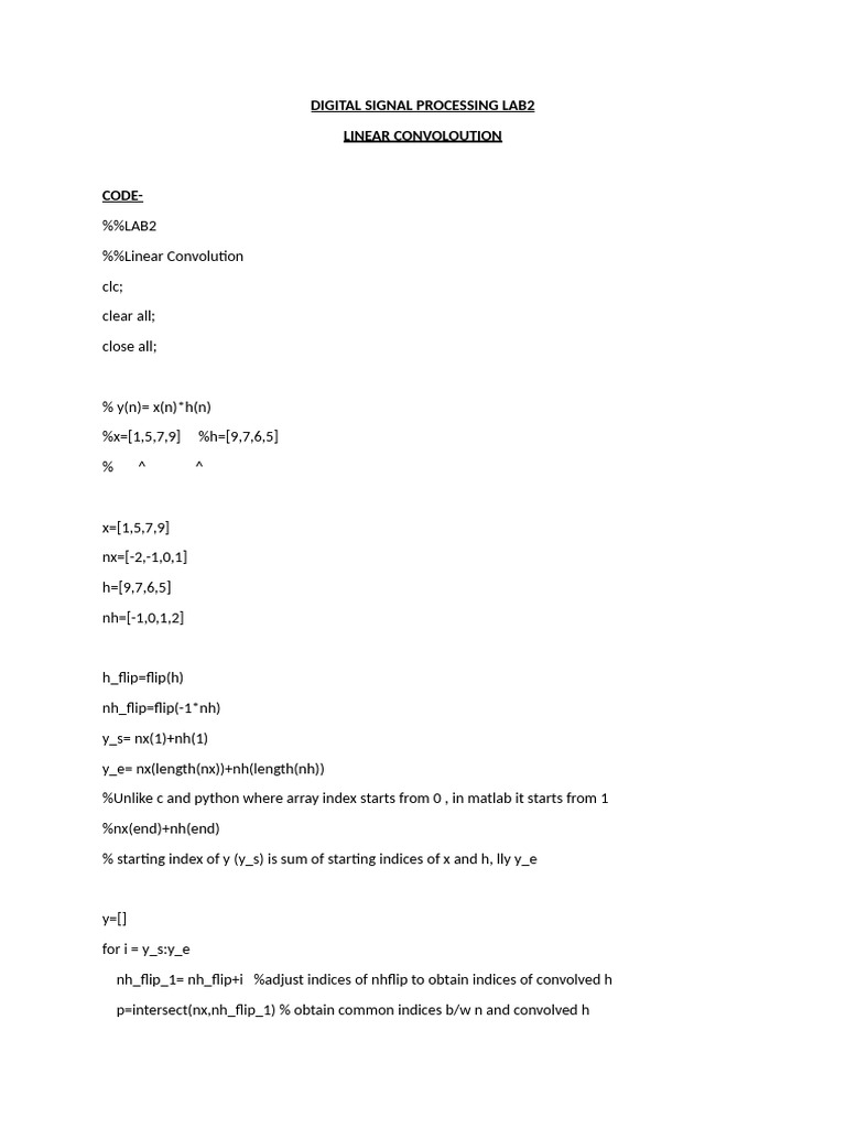 Digital Signal Processing Lab2 | PDF