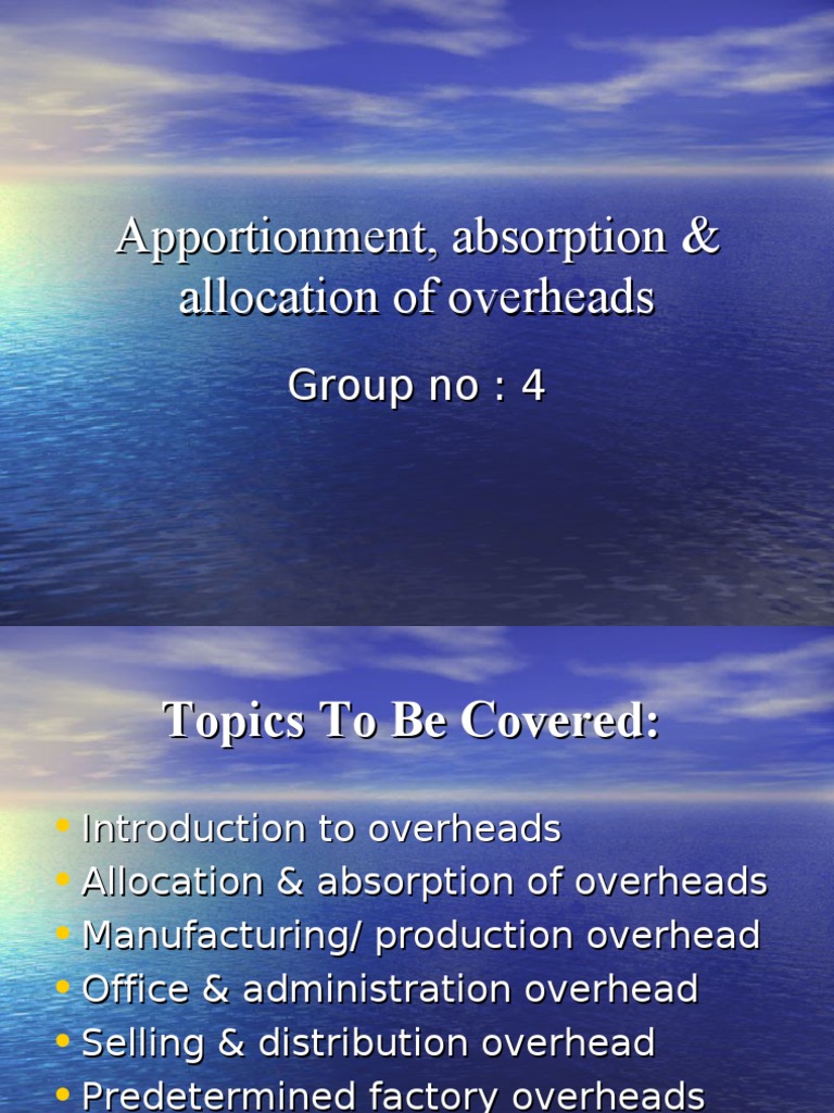 Overhead Allocation & Absorption Guide | PDF
