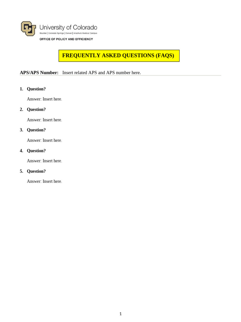 Faqs Template | PDF