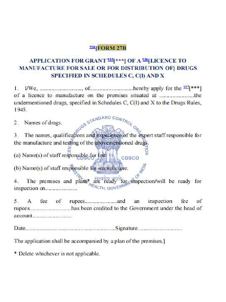 Manuf Form 27B | PDF