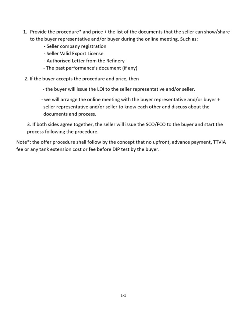 Pre-Transaction Procedure 12jul2024 | PDF