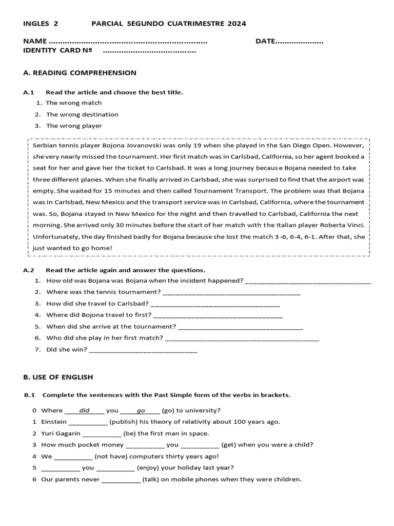 Ingles 2 Parcial Segundo Cuatrimestre 2024 | PDF | Steve Jobs | Apple Inc.