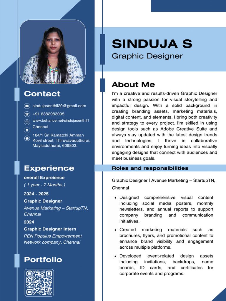 Sinduja S Resume PDF | PDF | Graphic Design | Communication