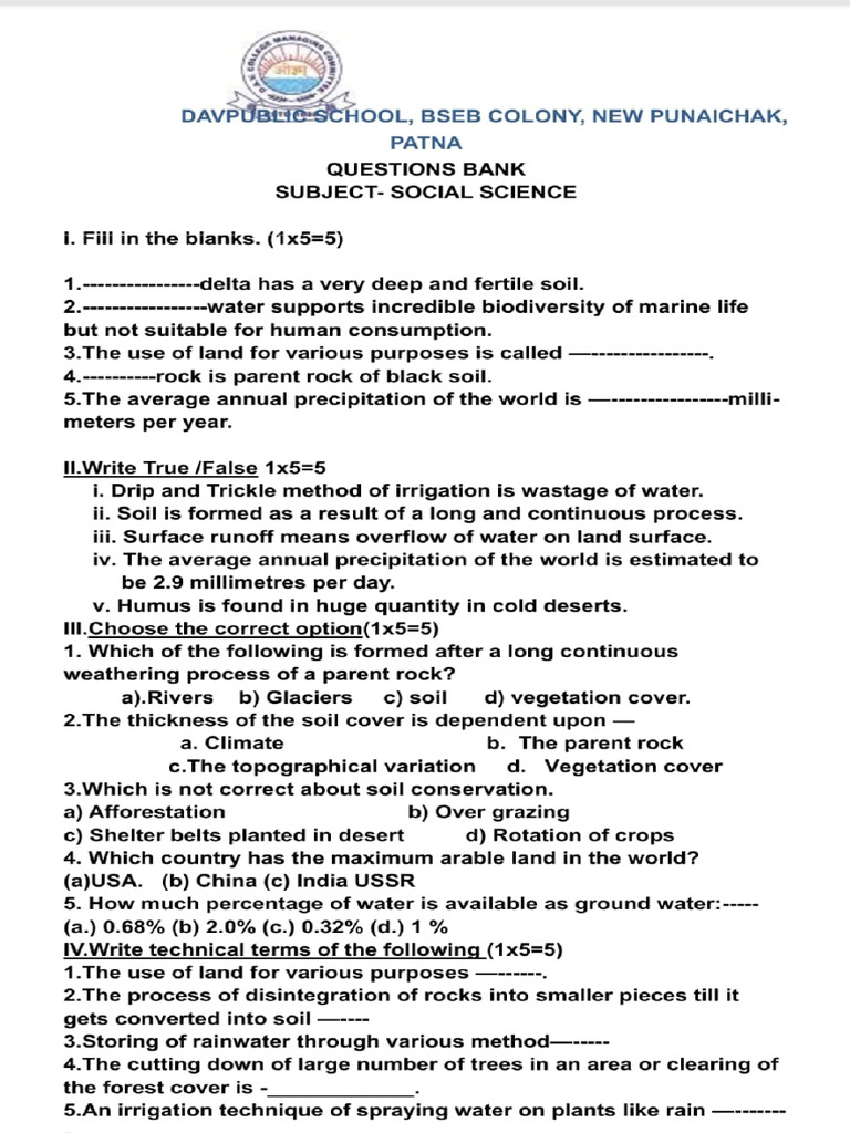 SST Question Bank | PDF