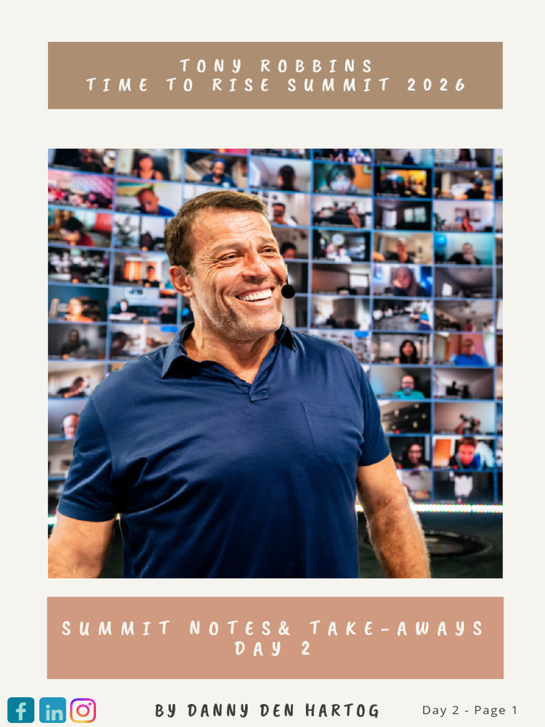 Time To Rise2026 Day 2 DannydenHartog | PDF | Motivation | Motivational