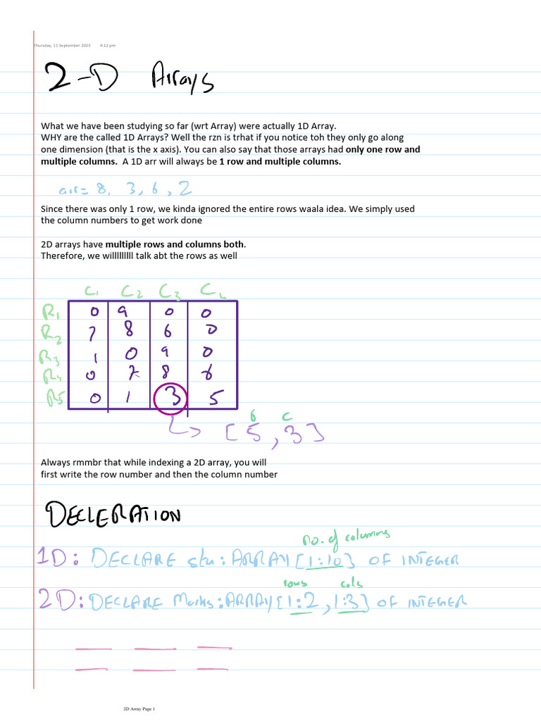 09 2D Array | PDF