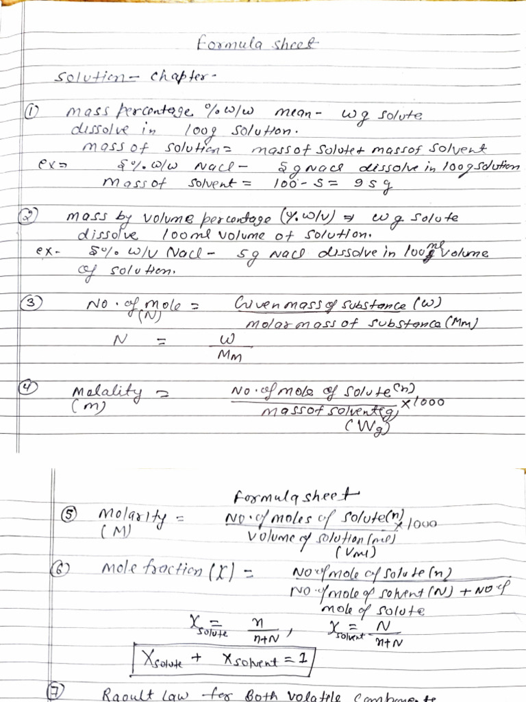 Formula, FTR of Solution 01 | PDF | Homogeneous Chemical Mixtures ...