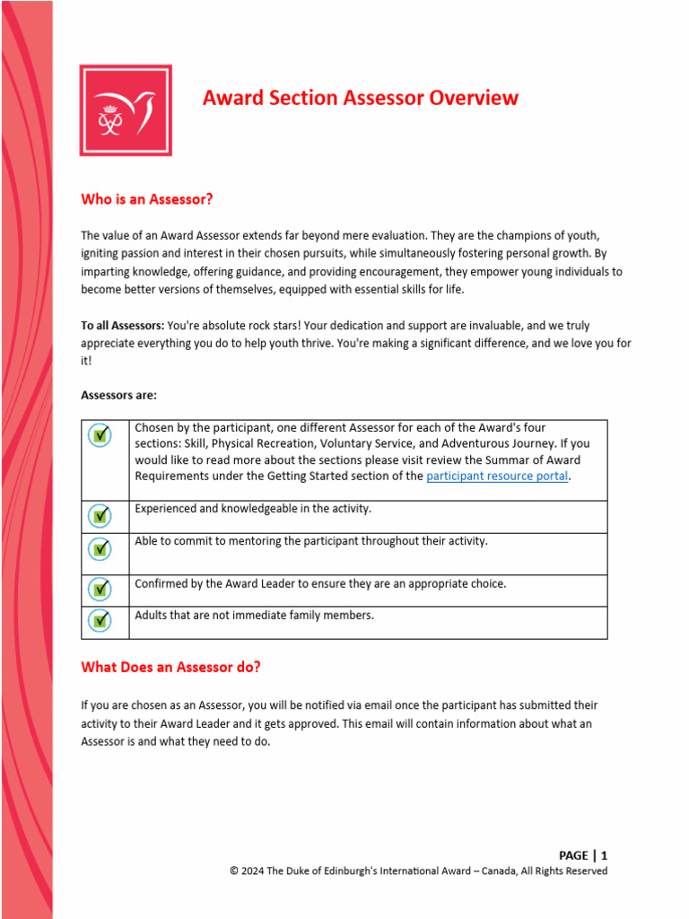 Award Section Assessor Overview 5 | PDF | Cognition