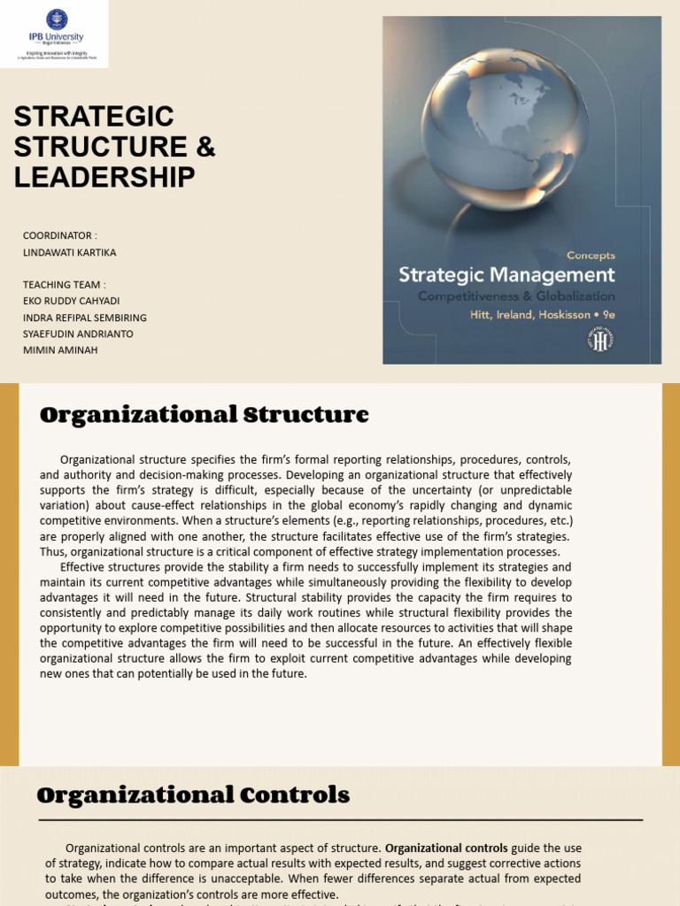 Course 12. Strategic Structure Leadership | PDF | Leadership ...