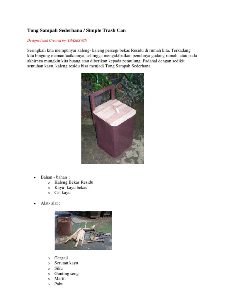 Tong Sampah Sederhana