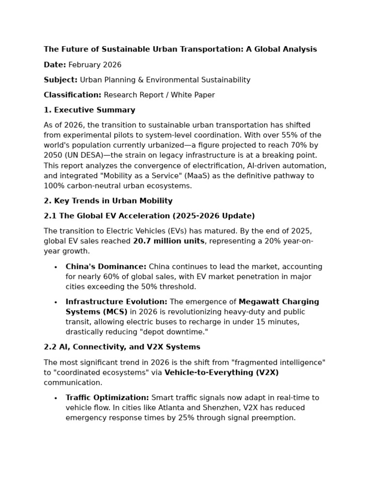 The Future of Sustainable Urban Transportation | PDF | Public Transport ...