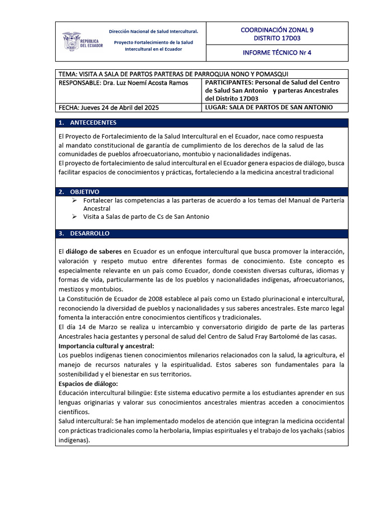Visita a UTPR 24-04-25-Signed | PDF | Parto | Partería