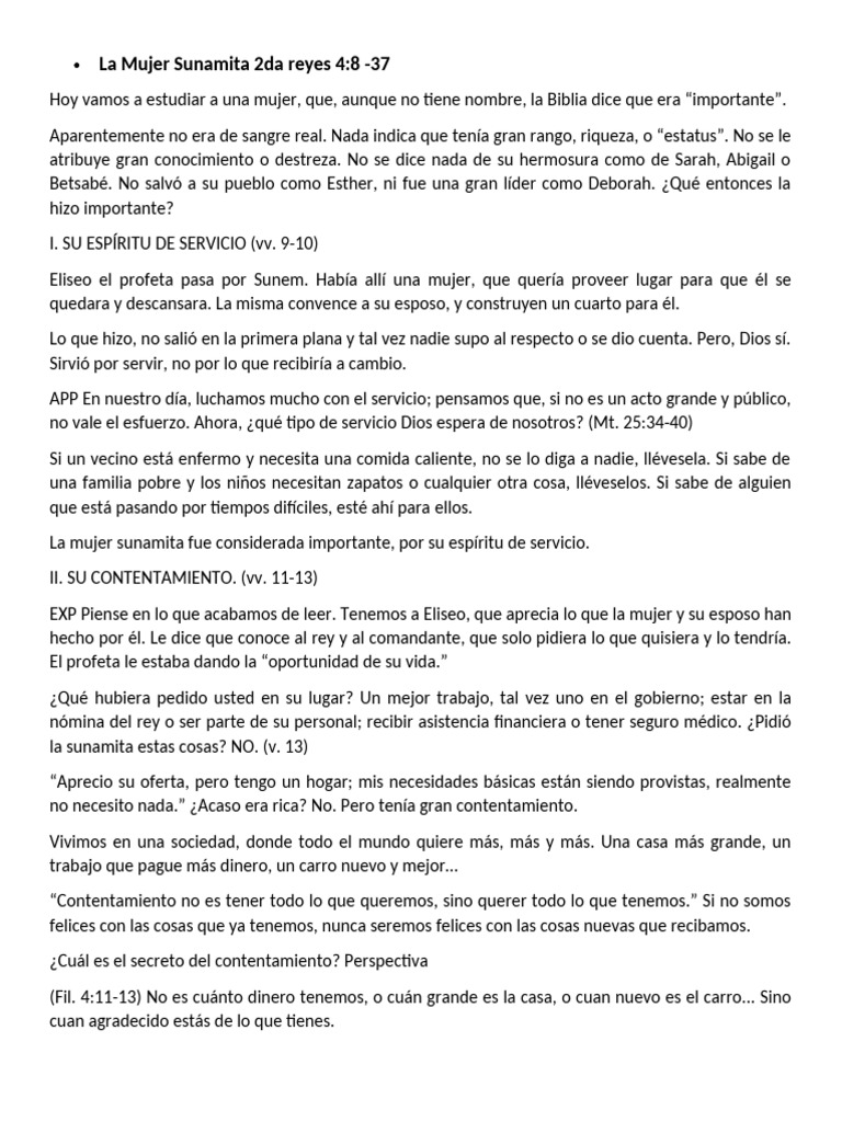 La Mujer Sunamita 2da Reyes 4 | PDF