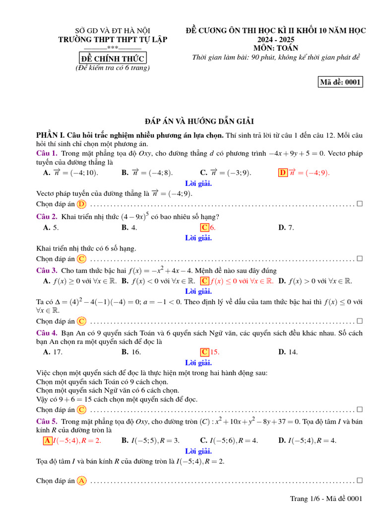 Dap An De0001 | PDF
