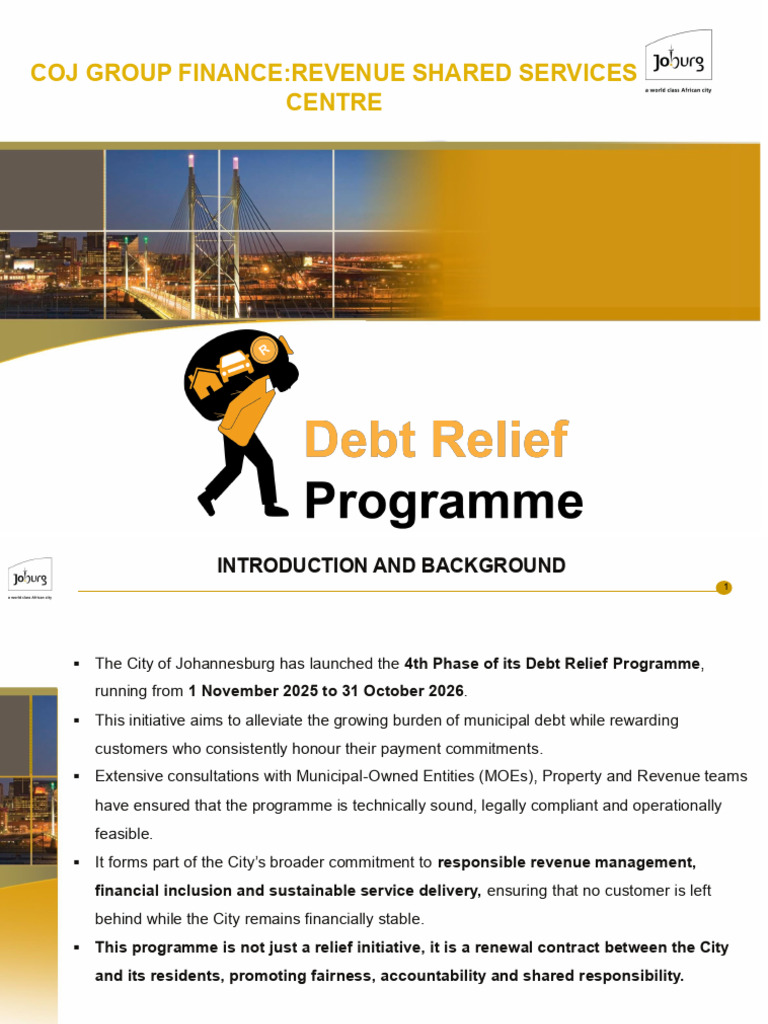 Revenue - COJ Debt Relief Draft Program Presentation For COJ Customers ...