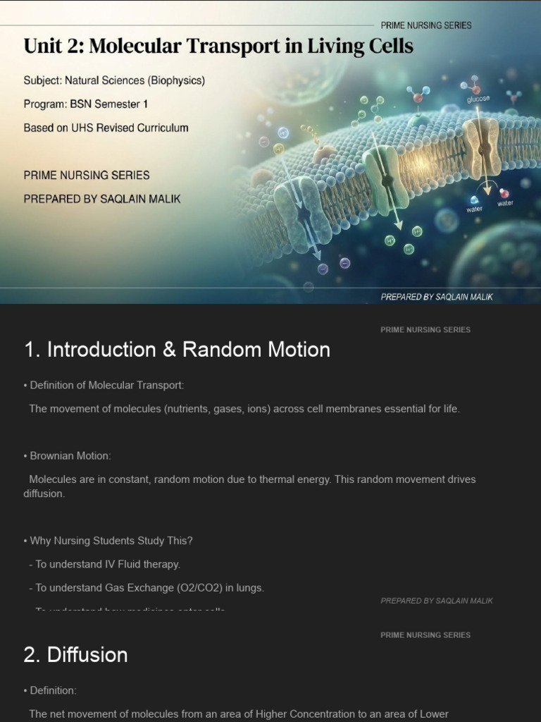 Biophysics Unit 2 - Molecular Transport (Detailed Final) | PDF ...