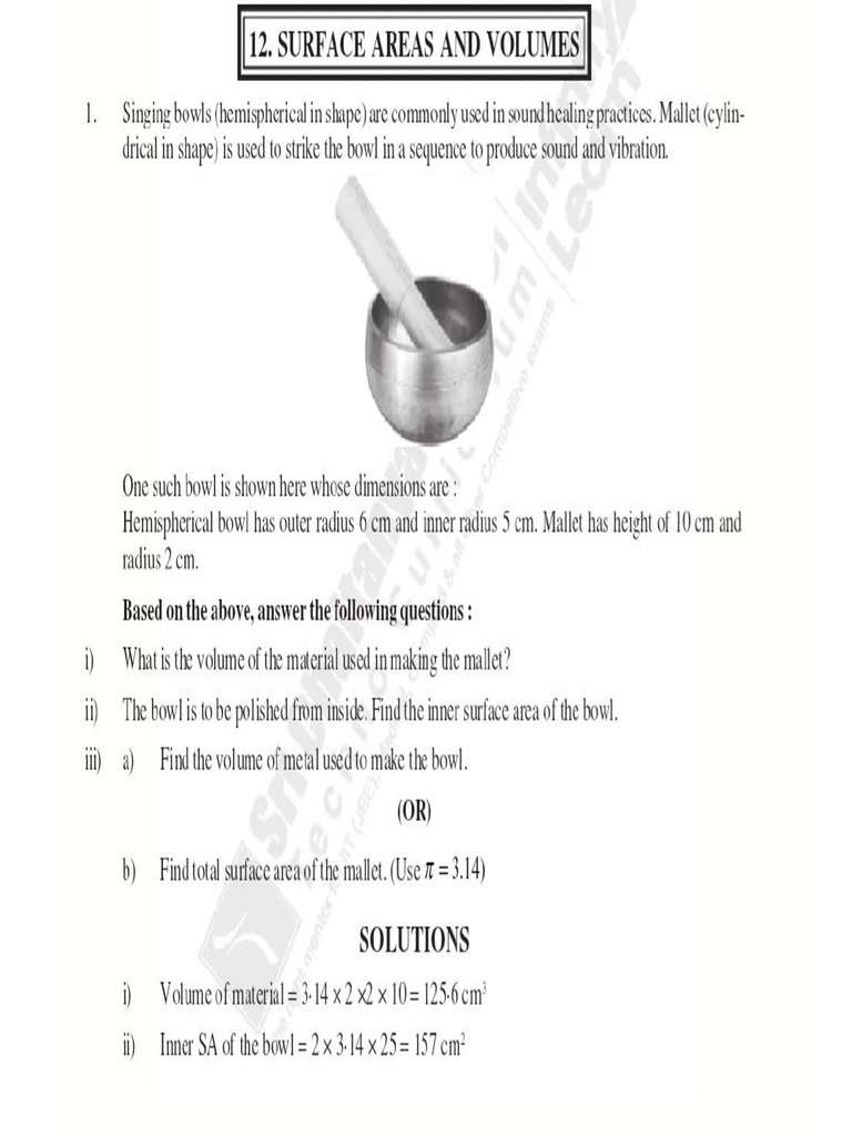 Surface Area Volume | PDF