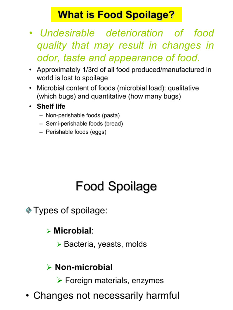 9 Food Spoilage-2 - Compatibility Mode | PDF | Decomposition | Foods