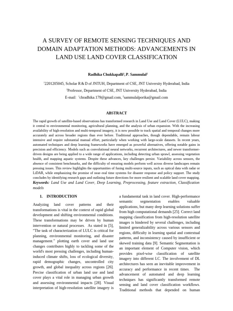 A Survey of Remote Sensing Techniques and Domain Adaptation Methods ...