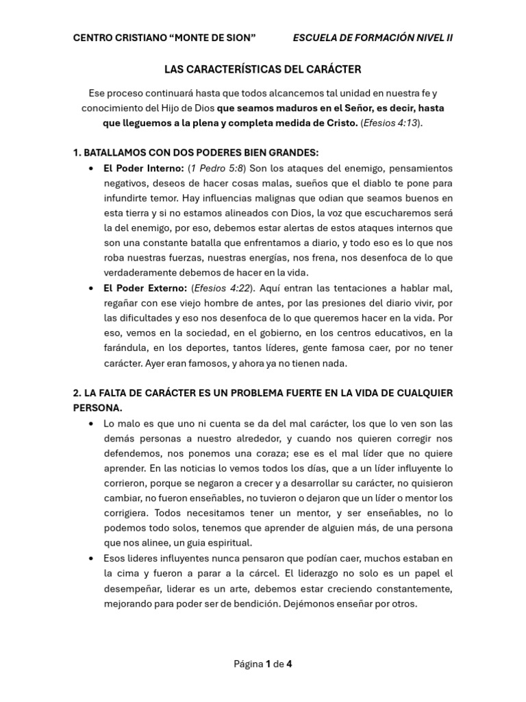 9 Las Características Del Carácter (Liderazgo de Alto Nivel) | PDF | Mal