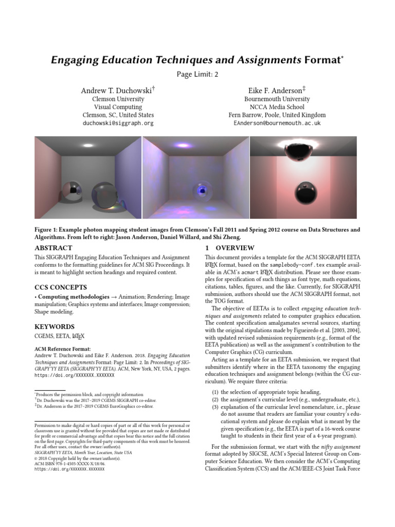 Siggraph Eeta Sample | PDF | Computer Graphics | Visualization (Graphics)