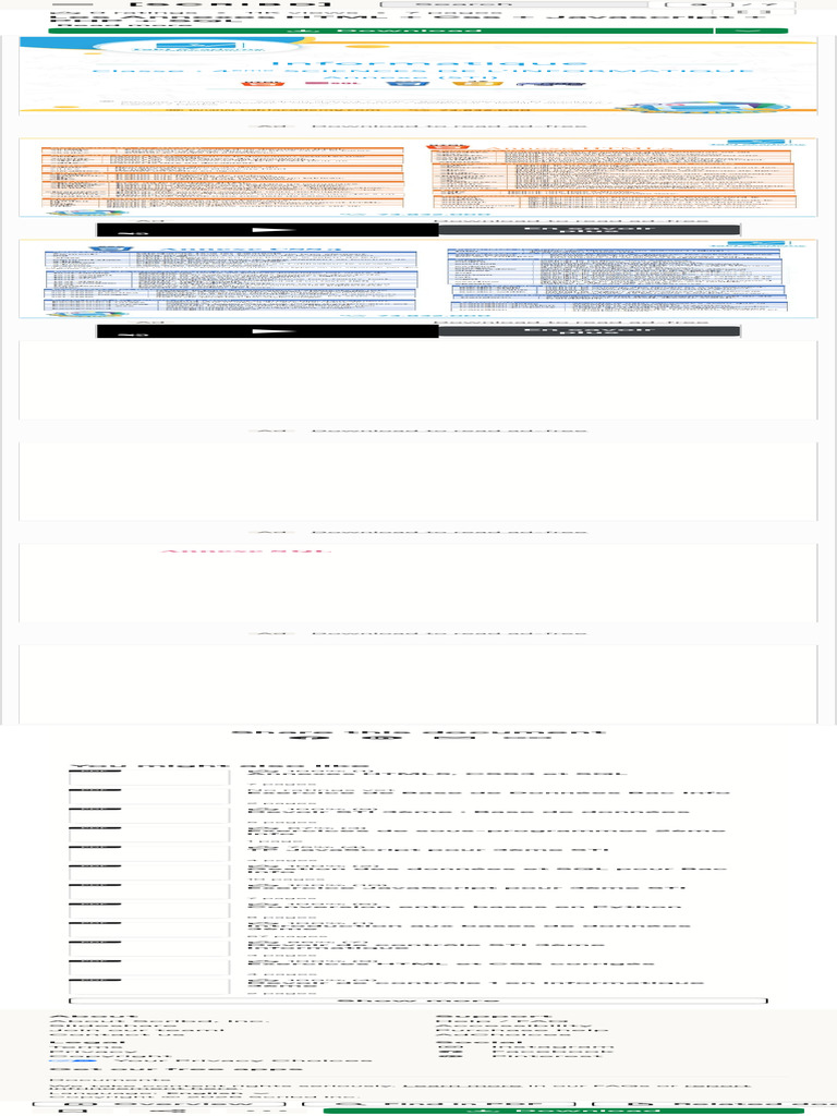 Les Annexes HTML + Css + Javascript + PHP + SQL PDF 2 | PDF ...