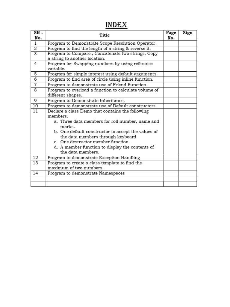 Prac CPP BCS FY 2026 | PDF | Integer (Computer Science) | Constructor ...