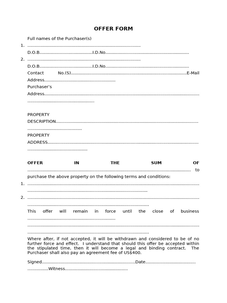 Offer Form | PDF