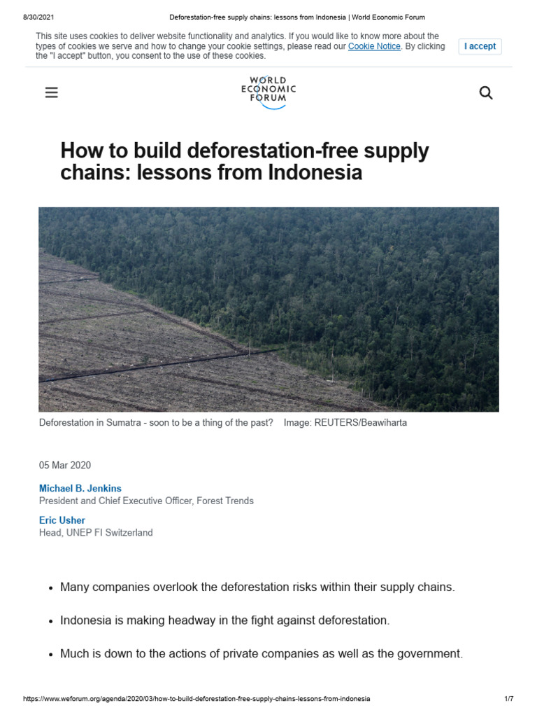 Deforestation-Free Supply Chains - Lessons From Indonesia - World ...