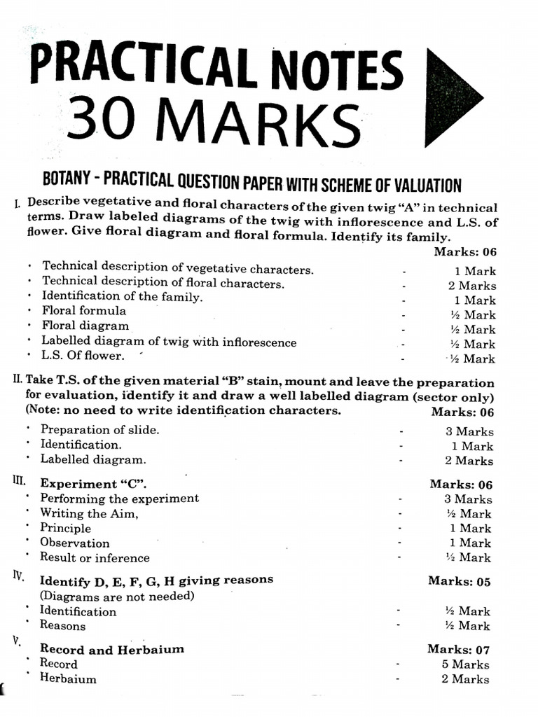 Botany Study Material For Practical | PDF