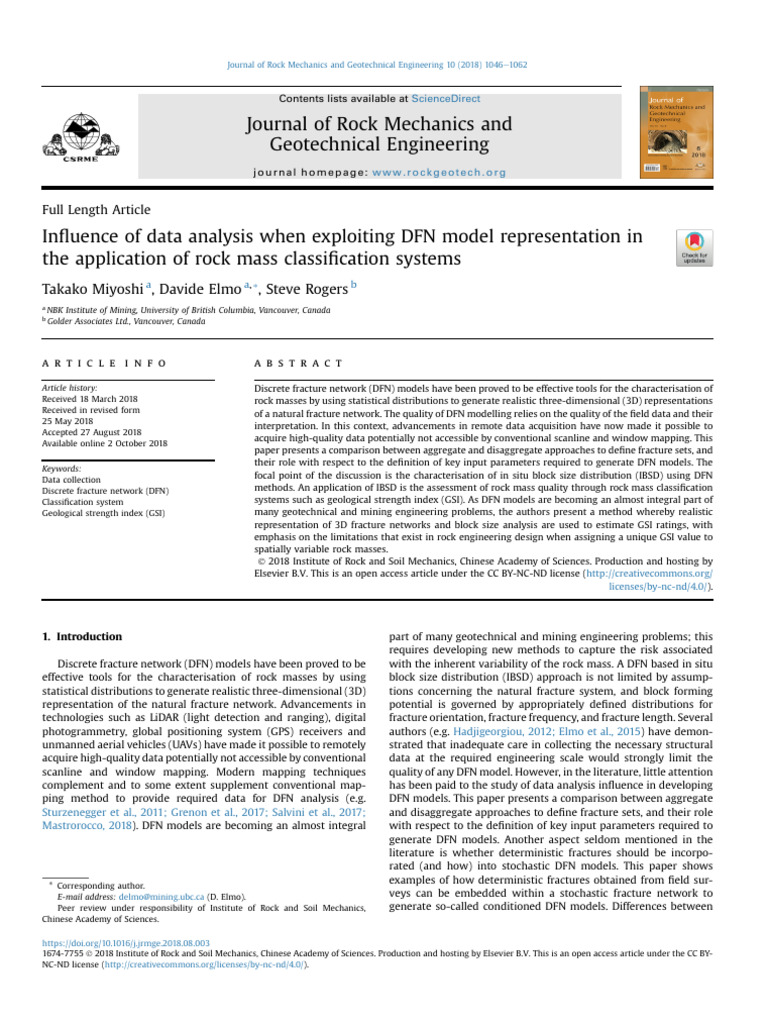 Influence of Data Analysis When Exploiting DFN Mod | PDF | Fracture ...